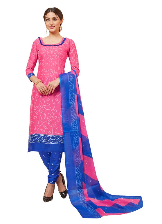 Viva N Diva Light Pink Colored Cotton Printed Salwar Suit Dress Material